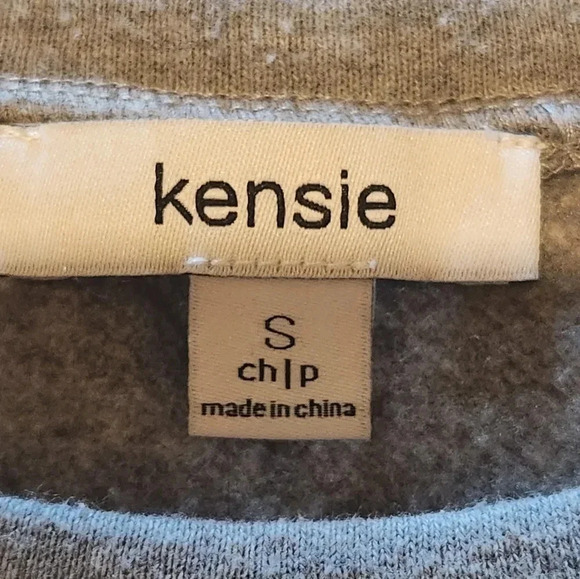 Kensie gray sweatshirt dress with white lace long sleeves Size Small - Picture 3 of 7